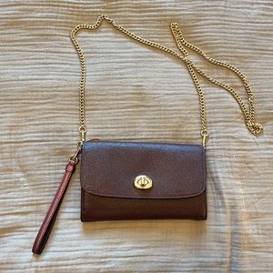 COACH leather crossbody/wristlet